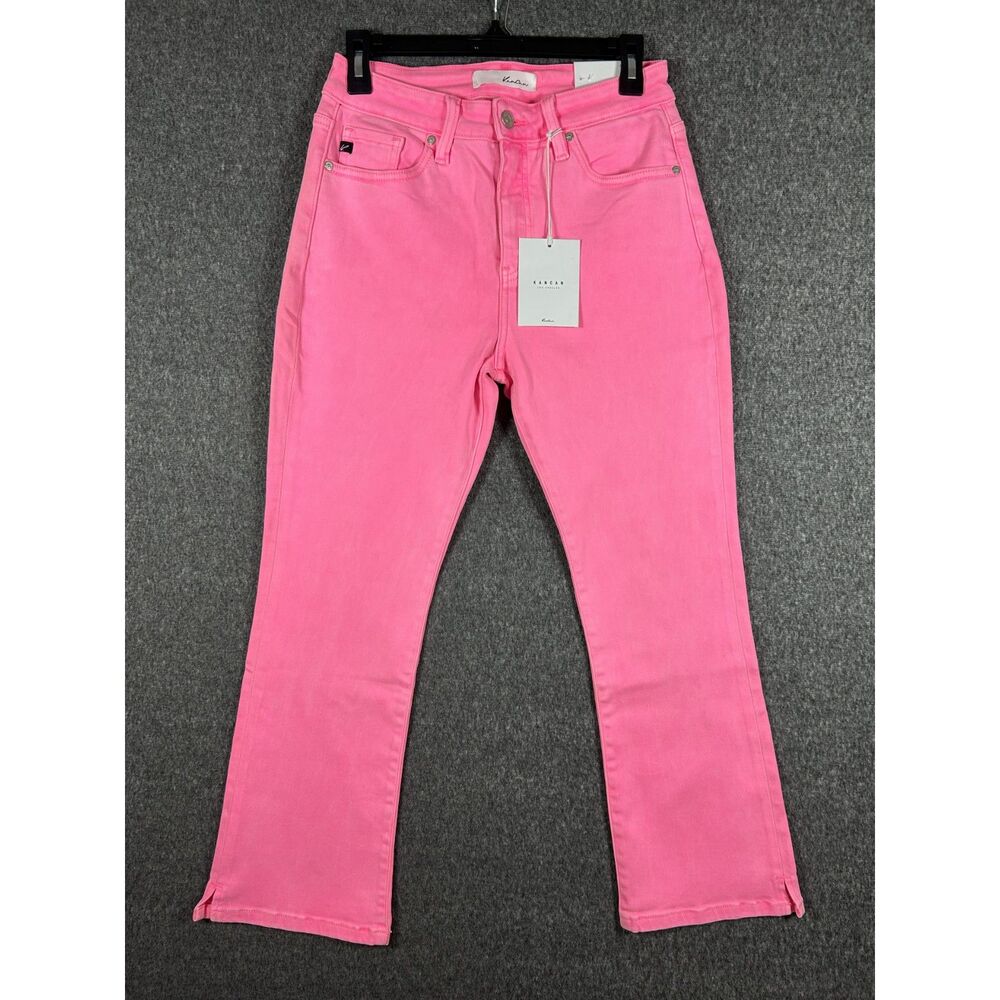 NWT KanCan Bristol Pink High Rise Kick Flare Jeans Size 9/28
